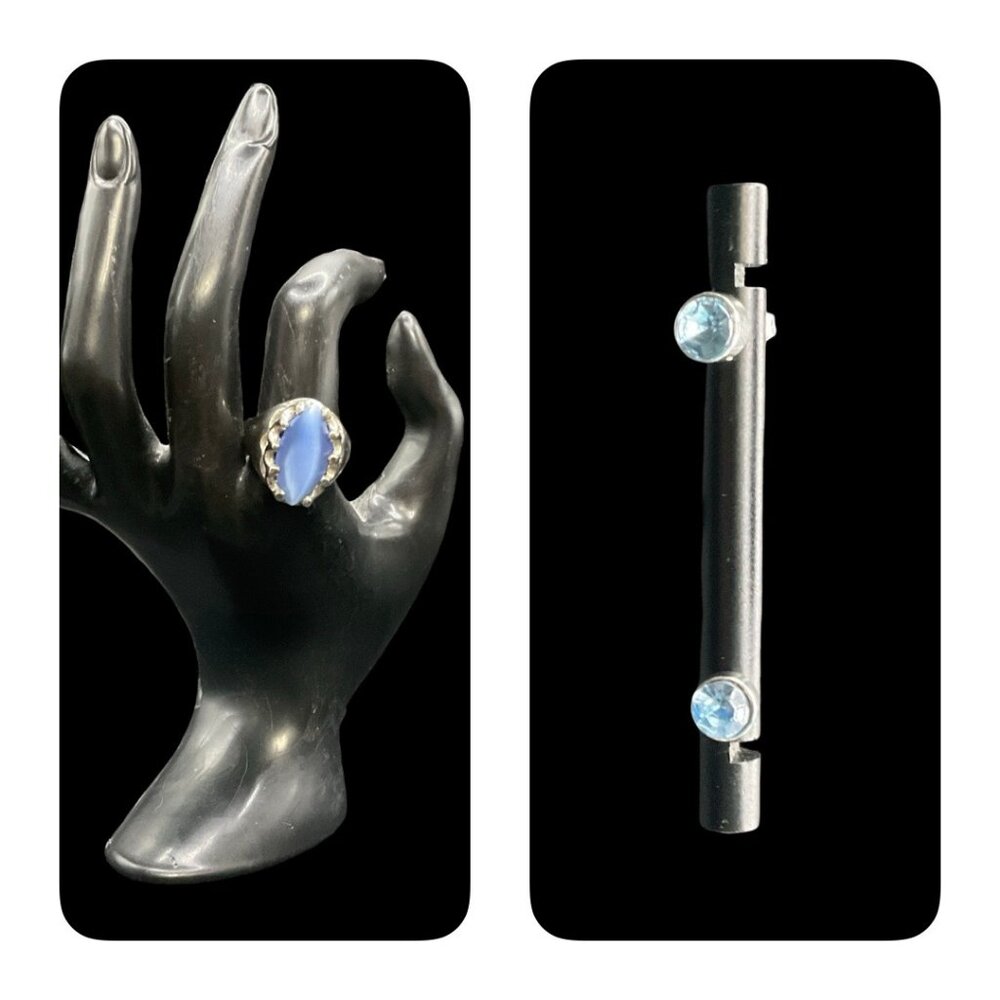 👗5/$25 - Blue/Silver Tone Earring & Ring Bundle